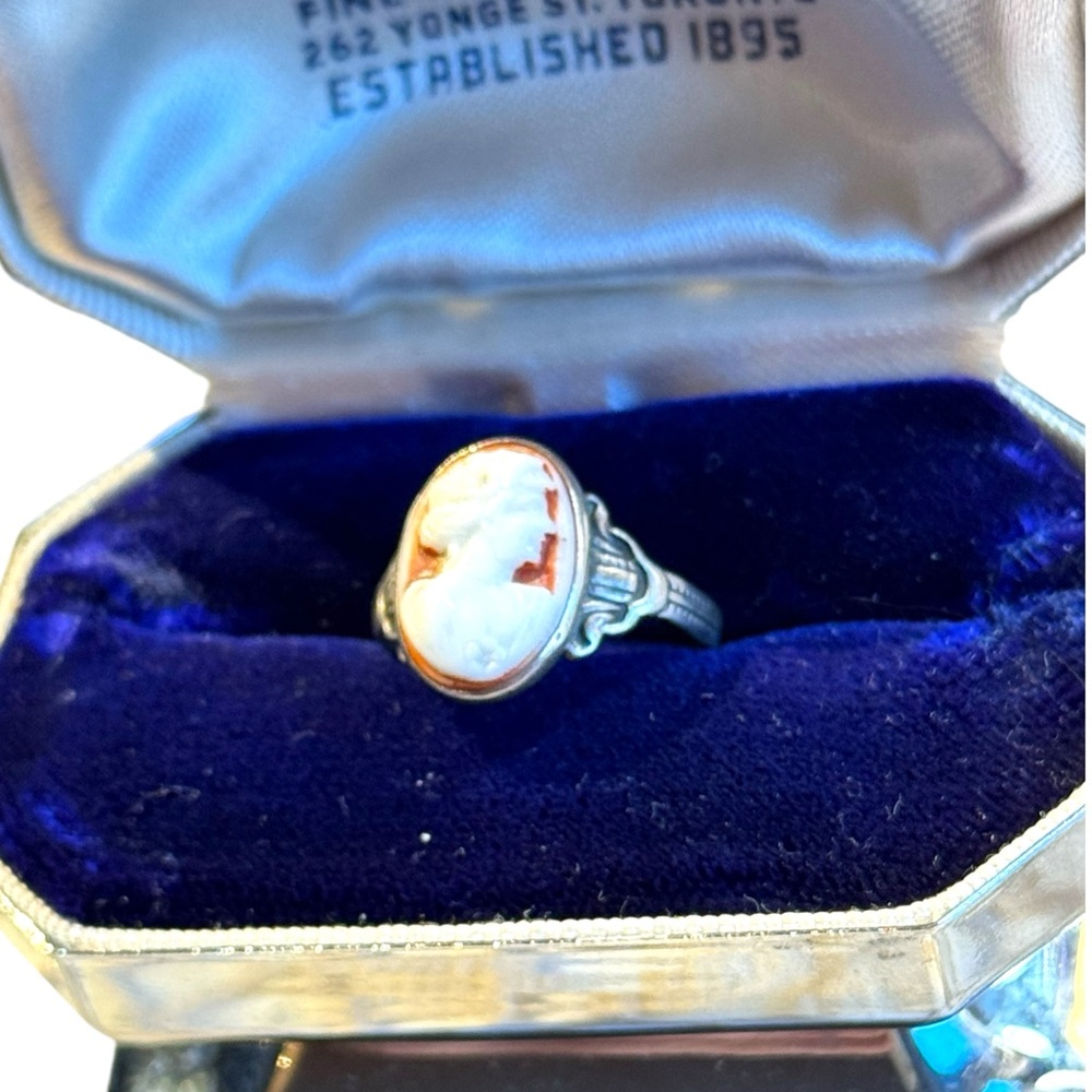 Stunning antique steriing silver cameo ring sz 5 - Picture 3 of 5